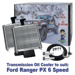 Twin Heavy Duty Transmission Oil Cooler Kit to suit Ford Ranger PX 6R80 6 Speed Auto