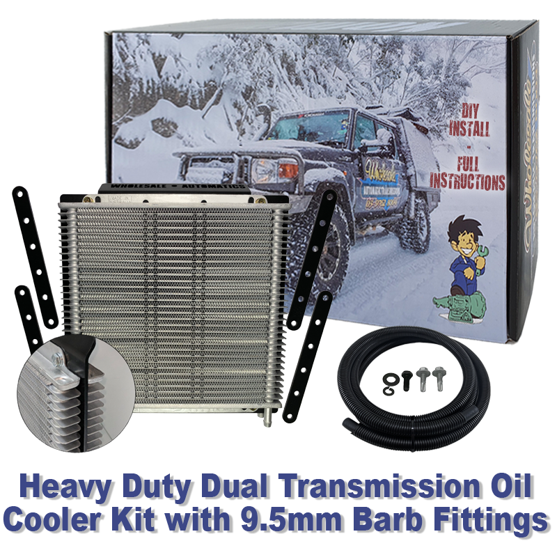 Extra Large Heavy Duty Transmission Oil Cooler with 9.5mm Barb Fittings