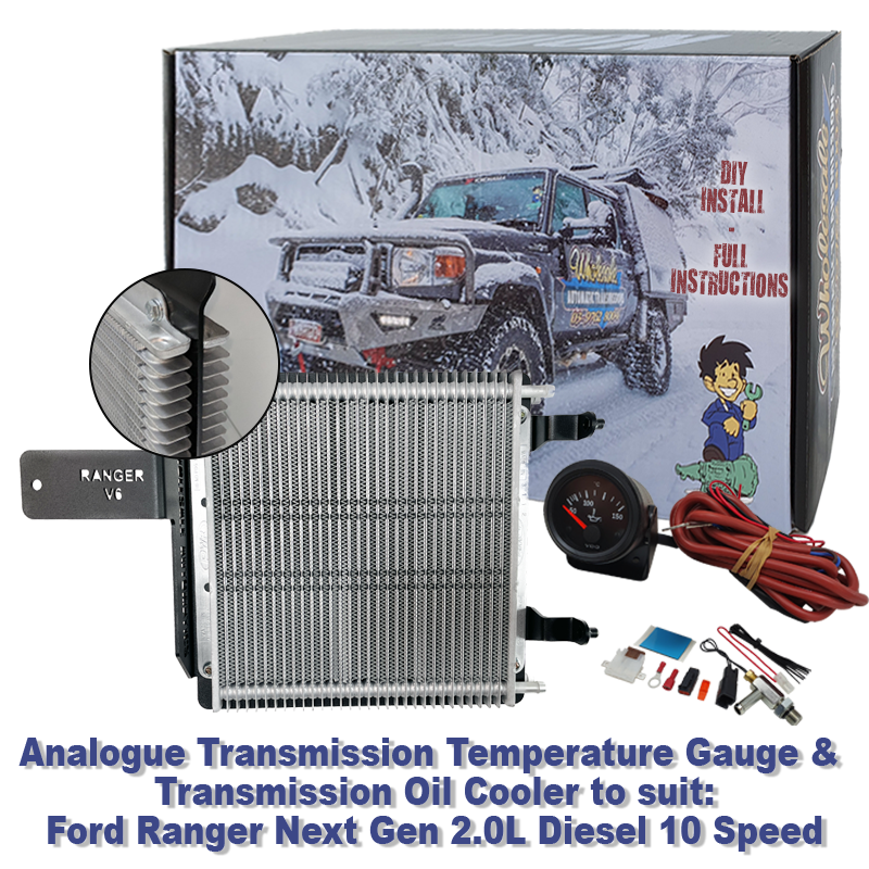 Ford Ranger Next Gen 2.0L Diesel 10 Speed Analogue Temp Gauge & Transmission Cooler (DIY Installation Box)