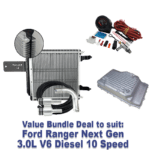 Bundle Deal - Ford Ranger Next Gen 3.0L V6 Diesel 10 Speed: Trans Cooler, Cast Pan, Temp Gauge